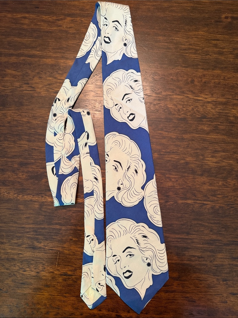 Vintage John Henry Marilyn Monroe Blue Pop Art Tie